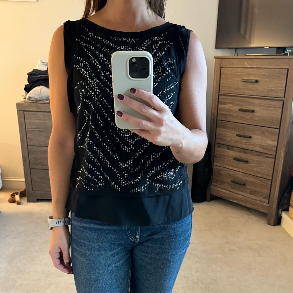 Rebecca Taylor Beaded Tank Sz S